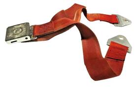 3077451 Allied Chemical Gm Chevy Seat Belt Set Red 3 Webb Single Stitch Oem