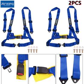 Bag032-2pcs-blue-use Annx Rastp 2 Inch 4-point Adjustable Racing Seat Belt Harness Safety Shoulder Strap