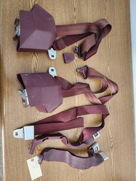 86-c10 Chevrolet 73-87 Chevy C-10 K-10 Truck Bench Seat Belts Set Reg Cab K20 C20 Red Maroon Oem