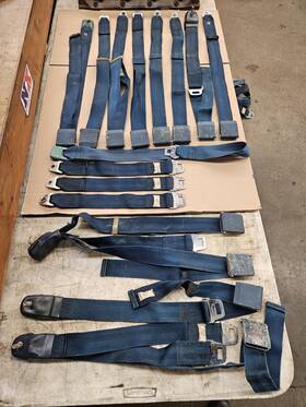 4772 Chrysler 1969 Mopar A B Body Dart Duster Barracuda Blue Seat Belts Retractors Lot 4772 Chrysler 1969 Mopar A B Body Dart Duster Barracuda Blue Seat Belts Retractors Lot