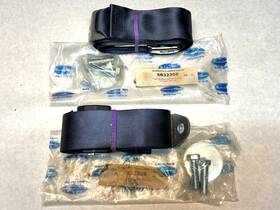 Sb3230b Dearborn Classics / Bendix Breed Technologies New 1980s - 1990s Ford Blue Vintage 2 Point Lap Seat Belts Dated Pair