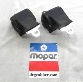 3760184 Dodge Plymouth 1972 1973 1974 Chrysler Rear Outer Seat Belt Retractor Set Black