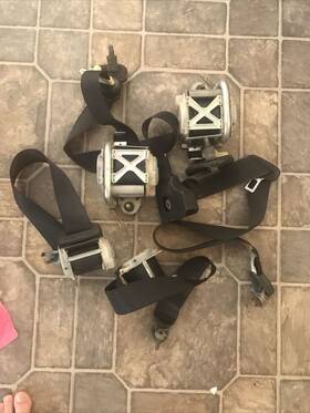 210-01874 Ford 2005 Mustang Coupe Front And Rear Seat Belt Black Set Of Four