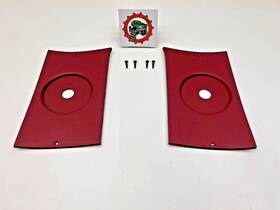 E7tb-1560230-awa Ford 87 - 91 F150 F250 F350 Regular Cab C Pillar Seat Belt Trim Covers Red