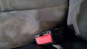 210-02042 Ford Truck 04-06 F150 Passenger Front Seat Belt Buckle Gry Bench 40/20/40