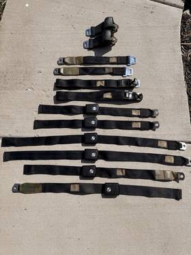 W8da Ford Original Fomoco 1968/69 Mustang Cougar Shelby Black Seat Belt Set Retractor W8da Ford Original Fomoco 1968/69 Mustang Cougar Shelby Black Seat Belt Set Retractor