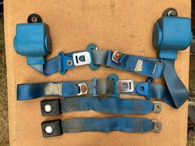 Nsb9ib1 Isuzu 1972-77 Chevy Luv Pickup Seat Belt Set Complete Blue Chevrolet Oem