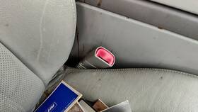 Lincoln 2c5z7861202aab 03-05 Aviator Passenger Right Front Seat Belt Buckle Receiver Gray Bl