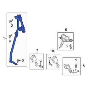 Jl7z78611b09aj Lincoln Oe For Navigator 18-20 Front Left Seat Belt Lap And Shoulder