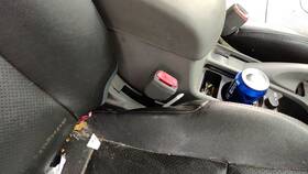 86842et08c Nissan 07-10 Sentra Passenger Right Front Seat Belt Buckle Receiver Charcoal W
