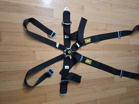 Da0-0204-b01-071 Omp Racing Seat Belt Safety Harness First 3 Inch Saloon Pull Up Black 6 Point
