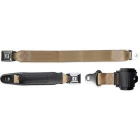 Rb2692035 Retrobelt 2-point Oe-style Retractable Seat Belt Bench Chrome Starburst