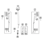 For Jeep Wagoneer 2022-2025 Mopar 6UB271D4AB 3RD Row Outer Seat Belt. Fixed Price $141.56.