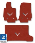 Chevrolet Corvette C7 Carpet Floor Mat 3PC Set With Flags Logo-adrenaline Red. Fixed Price $368.63.