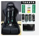Takata Race 4 Point Snap-on 3" Racing Seat Belt Harness Camlock Black Colour Dhl. Fixed Price $89.90.
