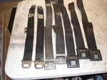 Black Seat Belts 7 Piece Lot Robbins Irving Etc Chevy Pontiac Olds Buick Gm Oem. Fixed Price $85.00.