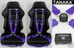 2 Tanaka Universal Purple 4 Point Camlock Quick Release Racing Seat Belt Harness. Fixed Price $93.05.