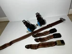 83-89 Mitsubishi Starion Chrysler Conquest Oem Maroon Rear Seat Belt Set. Fixed Price $55.00.