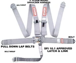 Racerdirect New Sfi 16.1 Latch & Link 5 Point Racing Harness Seat Belt Gray. Fixed Price $104.99.