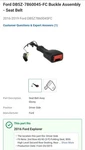 DB5Z-7860045-FC Buckle Safety Seat Belt. Fixed Price $100.00.