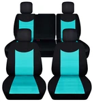 Front+rear Blk-turquoise Custom Car Seat Covers Fits Jk Wrangler 4DR 07-18. Fixed Price $233.99.