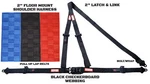 Racerdirect 2" Latch & Link Floor Mount Harness 3 Pt Pull Up Black Checkerboard. Fixed Price $100.05.