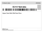Genuine Bmw Upper Seat Belt 2ND Row 72-11-7-941-654 New. Fixed Price $271.11.