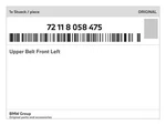 Genuine Bmw Upper Belt Front Left 72-11-8-058-475 New. Fixed Price $237.98.