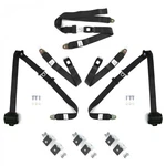 3 Point Black Retractable Seat Belts With Middle 2 Lap Kit For Bench. Fixed Price $356.72.