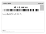 Genuine Bmw Lower Belt With Left Te 72119141181 New. Fixed Price $54.87.