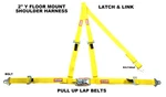 Racerdirect 2" Latch & Link Floor Mount Harness. 3 Point Buggy Belt Yellow. Fixed Price $94.55.