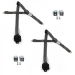 Ford Mustang 1979-1993V Airplane 3PT Charcoal Seat Kit W/ BRACKETS-2 Belts. Fixed Price $224.50.