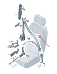 New Audi Q3 Front Right Seatbelt. Fixed Price $399.00.