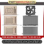 Radiator & Condenser Cooling Fan Kit For Acura Cl 01-03 Tl 02-03 V6 3.2L. Fixed Price $240.45.