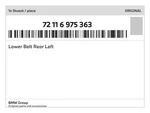 Genuine Bmw Lower Belt Rear Left 72-11-6-975-363 New. Fixed Price $41.32.