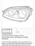Depo 05-10 Volkswagen Jetta Left Driver Headlight Sedan 341-1118L-AS New. Fixed Price $75.00.