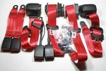 Set Of New Indian-red Porsche 911 993 / 964 Trw Repa Front Rear Seat Belts. Fixed Price $598.00.