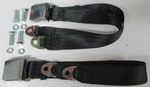 Chrome Lift Lid Non Retractable Black Lap Seat Belts (2) With Mounting Kit: 74". Fixed Price $87.50.