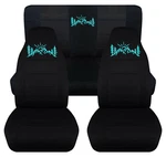 Front+rear Car Seat Covers Black W/mountain Sunset Fits Wrangler Yj /tj /lj. Fixed Price $152.99.