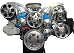 Small Block Ford Sbf 289 302 351W Polished Complete Serpentine Engine Pulley Kit. Fixed Price $590.00.