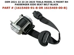 2021 22 23 24 2025 Tesla Model X Front Right Side Seat Belt Black 1615469-00-B. Fixed Price $70.00.