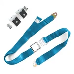 2PT Electric Blue Airplane Buckle Lap Seatbelts W/ Anchor Plate Hardware Pack. Fixed Price $59.95.