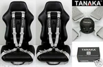 2 Tanaka Universal Silver 4 Point Camlock Quick Release Racing Seat Belt Harness. Fixed Price $94.04.