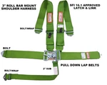 Racerdirect New Sfi 16.1 Latch & Link 5 Point 3" Racing Harness Belt Lime Green. Fixed Price $77.99.