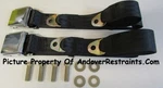 Chrome Lift Lid Non Retractable Lap Black Seat Belts (2) + Mounting Kit: 60". Fixed Price $85.00.