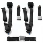 Ford 1955 - 1956 Airplane 3PT Black Retractable Bench Seat Kit Belts. Fixed Price $259.50.