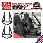2XUNIVERSAL Black 4-POINT Harness Racing Safety Seat Belt Shoulder Strap Atv Utv. Fixed Price $51.99.