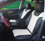 White Leatherette Seat Cushion Covers Compatible For Ram Vehicles. Fixed Price $55.00.