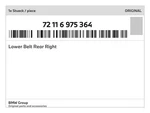 Genuine Bmw Lower Belt Rear Right 72-11-6-975-364 New. Fixed Price $51.30.