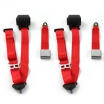 Amc Amx 1967 - 1974 Airplane 3PT Red Retractable Bucket Seat Kit 2 Belts. Fixed Price $195.50.